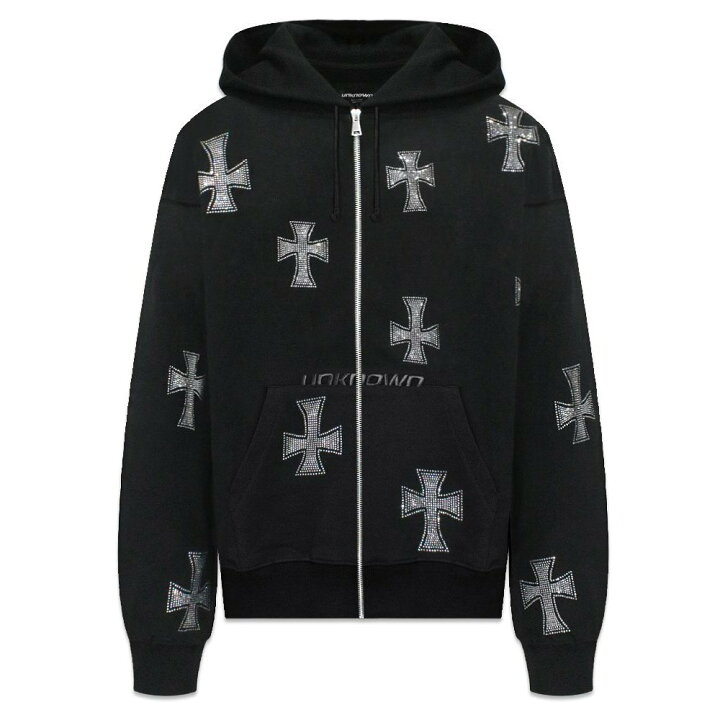 楽天市場】UNKNOWN LONDON / Cross Rhinestone Zip Up Hoodie : VENTURER 