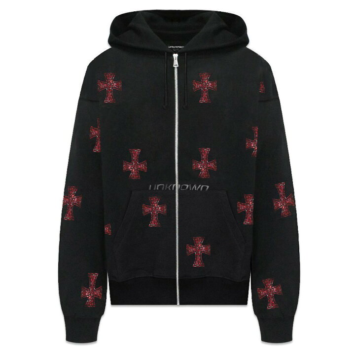 楽天市場】UNKNOWN LONDON / Cross Rhinestone Zip Up Hoodie : VENTURER 