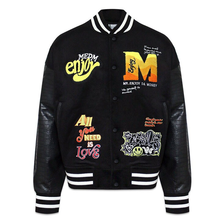 楽天市場】MR.ENJOY DA MONEY (M.E.D.M) / MEDM Patch Varsity Jacket  