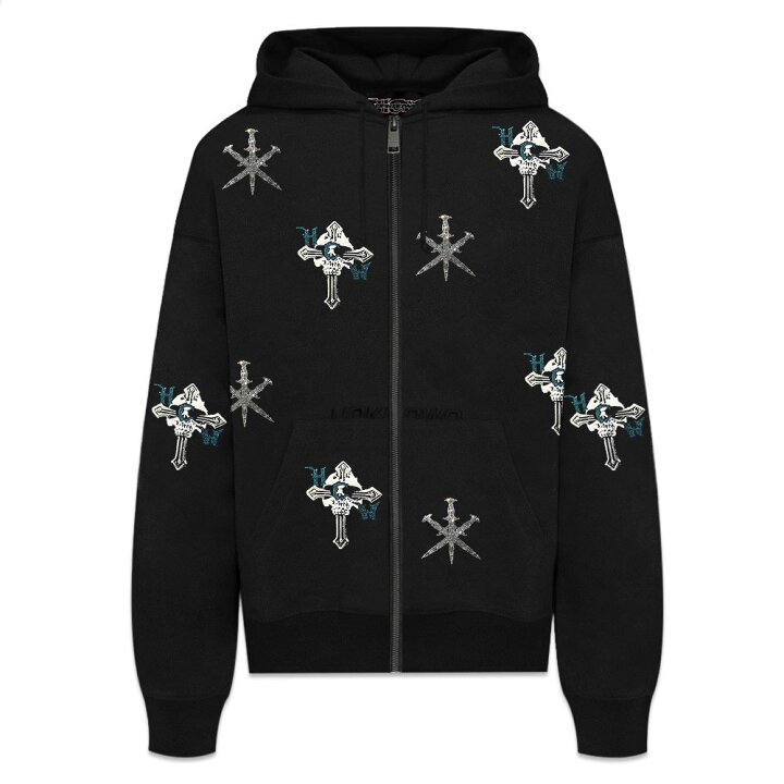 楽天市場】UNKNOWN LONDON / HCW Dagger Rhinestone Zip Hoodie : VENTURER 