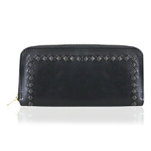 HTC LOS ANGELES / Pyramid Studs Zipper Large Wallet - W004