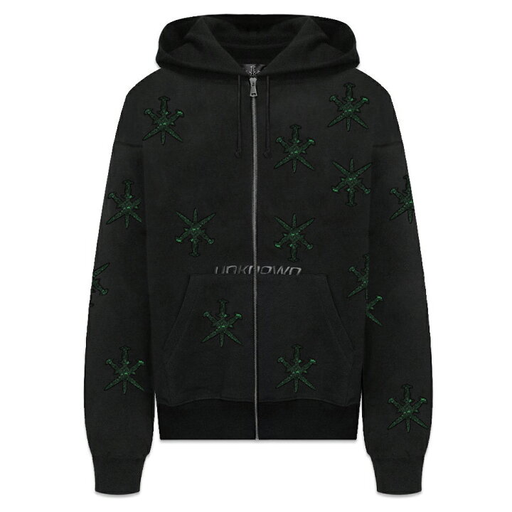 楽天市場】UNKNOWN LONDON / Dagger Rhinestone Zip Up Hoodie : VENTURER