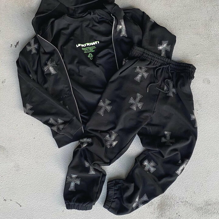 楽天市場】UNKNOWN LONDON / Cross Rhinestone Zip Up Hoodie : VENTURER 