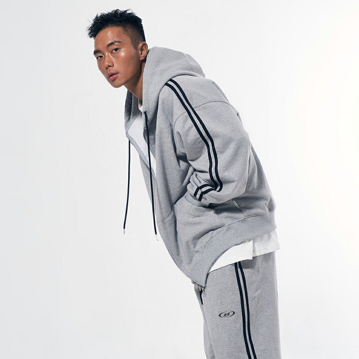 楽天市場】BORN TO WIN / Big Chrome B Logo Track Line Zip Up Hoodie 