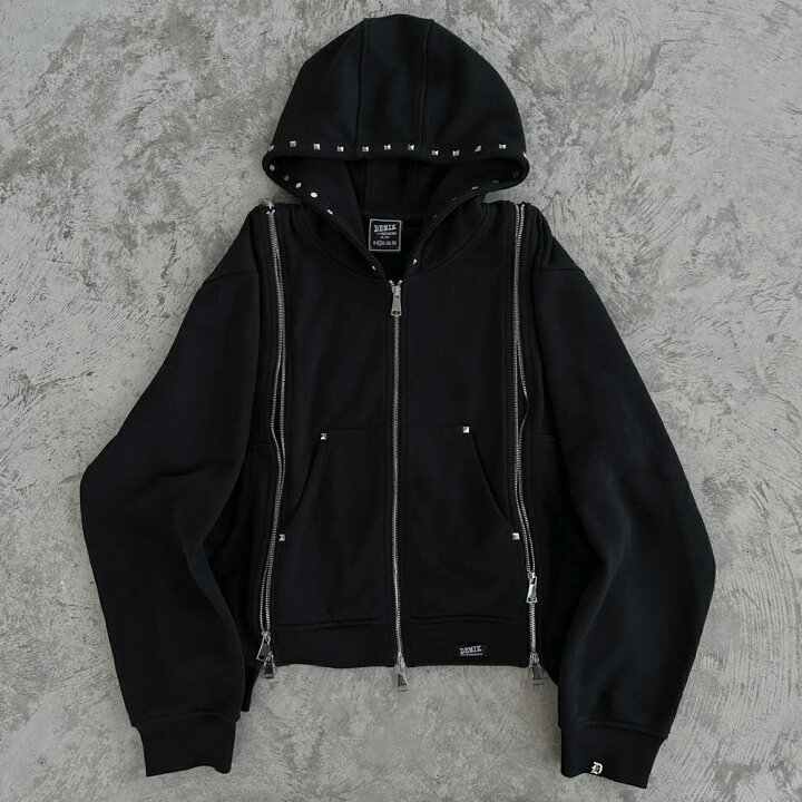 楽天市場】DEMIK EXCLUSIVES / Studded Triple Zip Hoodie : VENTURER