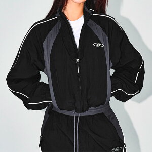 BORN TO WIN / W NYLON BLOCK JACKET