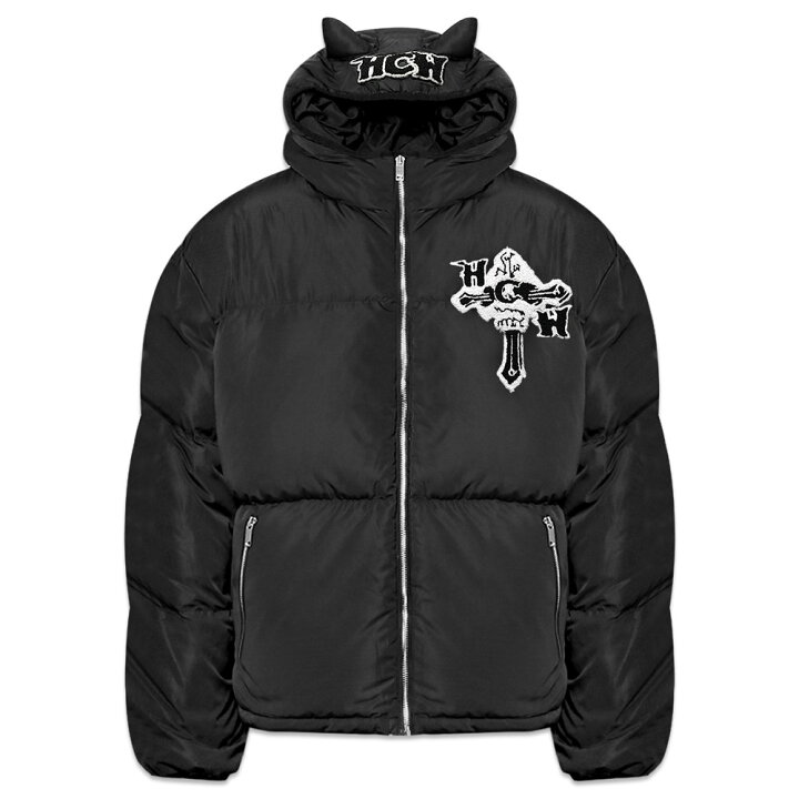 楽天市場】HEAVEN CAN WAIT / Devil Puffer Jacket with Horns : VENTURER