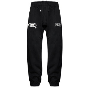 HEAVEN CAN WAIT / Rhinestone Puff Print Skull Joggers