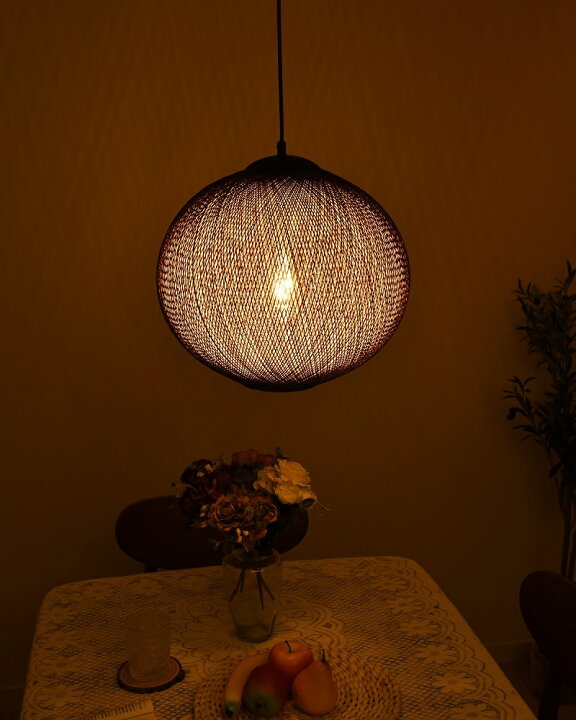 楽天市場 ペンダントライト アジアン Led 和風 天井照明 照明器具 和室 和モダン 旅館 ホテル ベッドルーム 天然素材 自然 バリ島 南国 リビング 吹き抜け 階段 カフェ おしゃれ ボール型 ナチュラル ダイニング シンプル おしゃれ照明のvenus Lighting