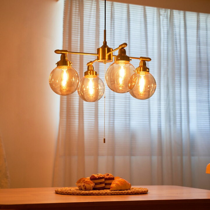 楽天市場】ペンダントライト 4灯 おしゃれ 吊り下げ 丸形 ガラス  