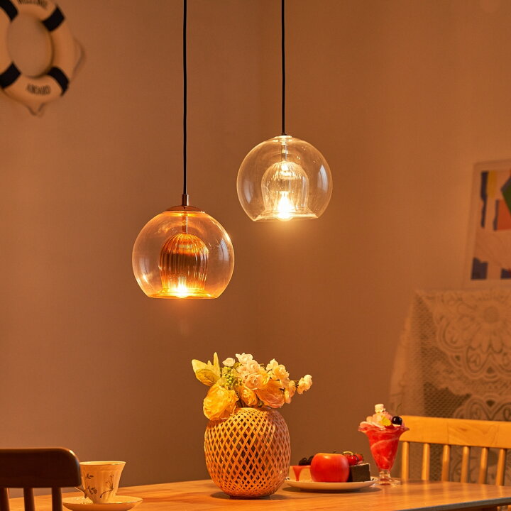 楽天市場】ペンダントライト 1灯 おしゃれ ガラス シンプル レトロ  