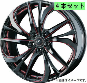 Weds EFbY 17×7.0J +47 5 PCD100 BK/SC[RED] zC[ 4{ LEONIS TE IjX eB[C[ (38764)