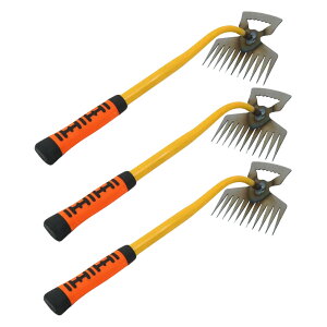 草取り器 除草りフォーク草刈り レーキ 軽量 11本歯 W型 除草ツール 園芸道具 根こそぎ ガーデニング 家庭菜園 多機能 長寿命 人間工学設計 雑草抜き 雑草取り 園芸 用品