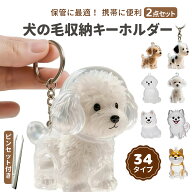 ＼楽天ランキング1位／【2枚セット】犬の毛収納キーホルダー透明キーホルダーロケットキーホルダー 犬記…