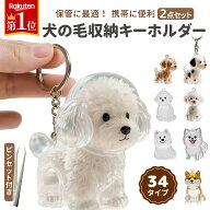 ＼楽天ランキング1位／【2枚セット】犬の毛収納キーホルダー透明キーホルダーロケットキーホルダー 犬記…