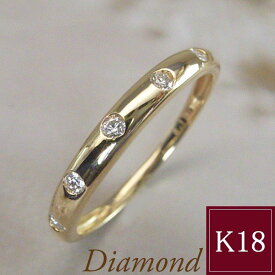 18金 ダイヤモンド リング 天然ダイヤモンド ドットリング 指輪 品番ma-0316　2営業日前後の発送予定