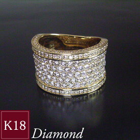 指輪 リング k18 18金 K18 天然 ダイヤモンド 計1.55カラット ダイヤモンドパヴェ パヴェリング 品番co-006 オーダーメイドのため、3週間前後の発送予定