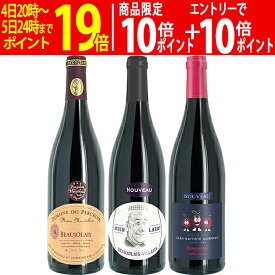 【11月19日(木)解禁日お届け予定】WA 送料無料 2026 ボジョレー ヌーヴォー 3本ワインセット (赤3本) 家族経営のドメーヌもの 航空便 ^W03NG0SE^