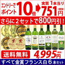 ▽(6大 ワインセット 2セット800円引)送料無料 ワイン 白ワインセットすべて金賞フランス辛口白激旨6本セット ^W0WK51SE^