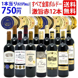 ワイン ワインセットすべて金賞フランス名産地ボルドー激旨赤12本セット 送料無料 (6種類各2本) 飲み比べセット ギフト ^W0DI74SE^