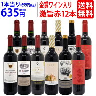 ワイン ワインセットワイン誌高評価蔵や金賞蔵ワインも入った激旨赤12本セット 送料無料 (6種類各2本) 飲…