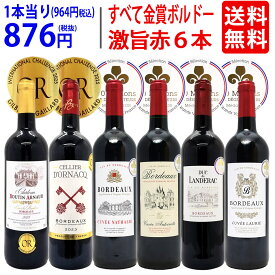 ワイン ワインセット全て金賞フランス名産地 ボルドー赤6本セット 送料無料 飲み比べセット ギフト ^W0KGP3SE^
