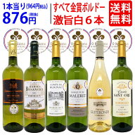 ワイン ワインセットすべて金賞フランス名産地ボルドー激旨辛口白6本セット 送料無料 飲み比べセット ギ…