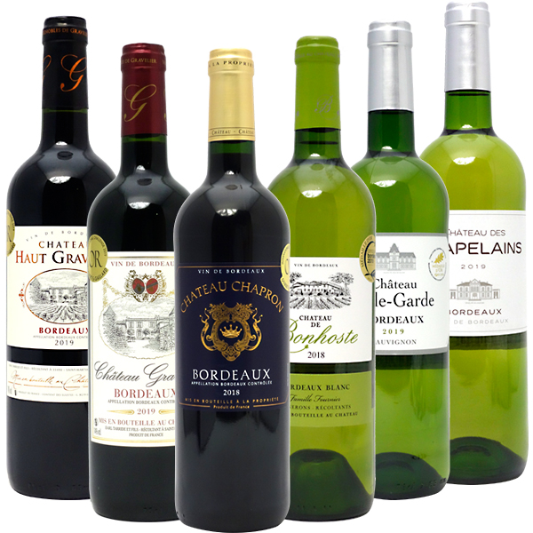 100%正規品ワイン ワインセット すべて金賞ボルドー赤白６本セット (赤3本、白3本) 送料無料 ^W0WL01SE^