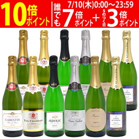 ワイン ワインセット本場フランス産の極上辛口スパークリングワイン12本セット 送料無料 (6種類各2本) 飲み比べセット ギフト ^W0AC72SE^