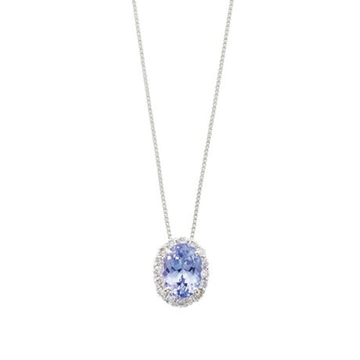 Pt900 Pt850 タンザナイト0.47ct ダイヤ0.08ct ネックレス 