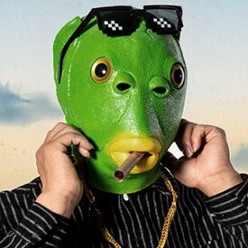 [緑の魚] VeroMan ハロウィン コスチューム ラバーマスク ラバー マスク 動物 面白い ネタ 仮面 被り物 コスプレ パーティー イベント お祭り