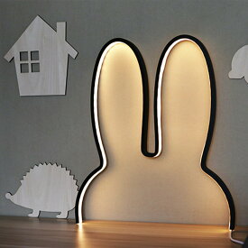 [40cm] VeroMan うさぎ ledライト ウサギシルエットライト ベットサイドランプ USBタイプ 照明 間接照明 インテリア 北欧風 韓国インテリア