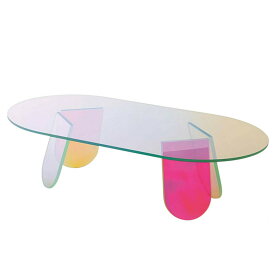 [大] VeroMan オーロラサイドテーブル 机 珍しい 綺麗 反射 韓国クリア家具 韓国インテリア レトロ アクリル