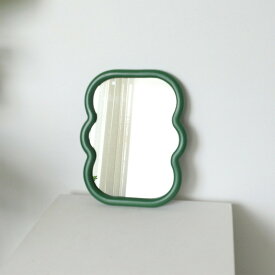 VeroMan 鏡 ミラー シンプル キュート パステルカラー 縁 韓国インテリア レトロ お花形 半円 雪だるま型