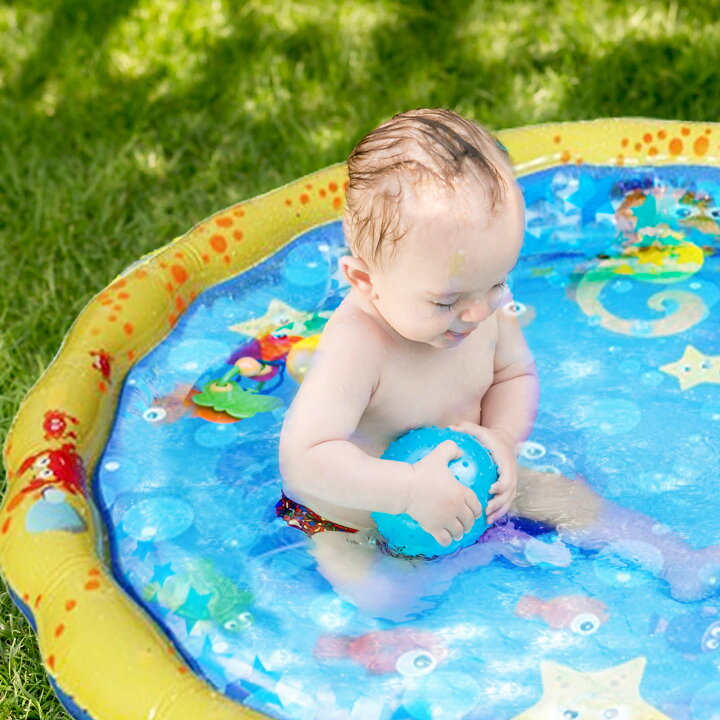楽天市場 Veroman 幼児用 プール 直径100cm 噴水 ホースに繋ぐだけ 水遊び プレイマット 庭 シャワー 子供用 Veroman