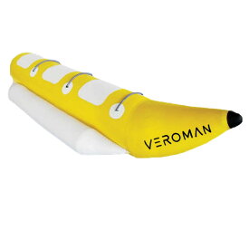 [3人乗り] VeroMan 雪上 バナナボート スノーラフティング インフレータブル トーイングチューブ ロープ付き [イエロー×ホワイト]