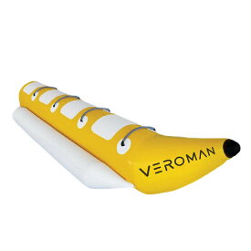 [4人乗り] VeroMan 雪上 バナナボート スノーラフティング インフレータブル トーイングチューブ ロープ付き [イエロー×ホワイト]