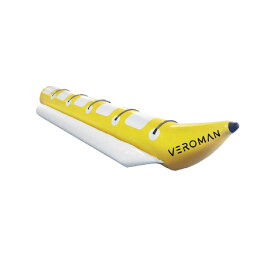 [5人乗り] VeroMan 雪上 バナナボート スノーラフティング インフレータブル トーイングチューブ ロープ付き [イエロー×ホワイト]