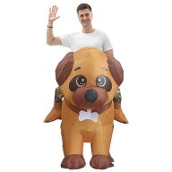 VeroMan 空気で膨らむコスチューム 犬 干支 動物 インフレータブル コスプレ 着ぐるみ ファン内蔵 電池US…