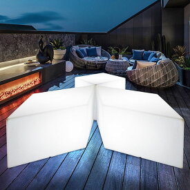 VeroMan 光るベンチ ひし形 LEDライト 椅子 チェア ソファ リモコン付き 16色 光る家具 オブジェ 装飾 公園 ホテル バー 韓国インテリア