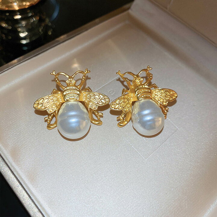 楽天市場】VeroMan BIJOU＋ ミツバチ ピアス 蜂モチーフ パール 