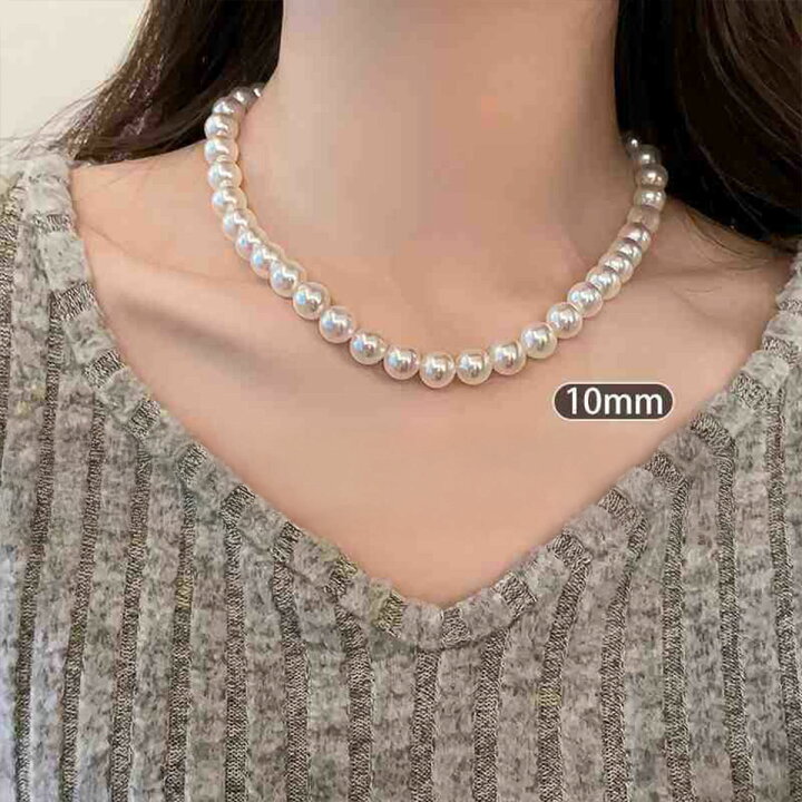 ヴィンテージ 10mmオペラ丈パールネックレス パールネックレスの長さ 