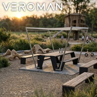 [シェード付き] VeroMan アウトドア ガーデンテーブルセット シェード ダイニングテーブル 防水 ステンレ…