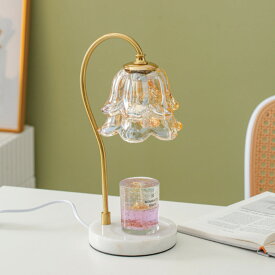 VeroMan キャンドルウォーマー アロマオイル ランプ 卓上ライト アロマキャンドル すずらん 花 フラワー セラピー オシャレ レトロ アンティーク 韓国インテリア