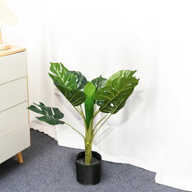 [Sサイズ] VeroMan 人工観葉植物 フェイクグリーン モンステラ オフィス 開店祝い 75cm 鉢付 お手入れ簡単 水やり不要 韓国インテリア