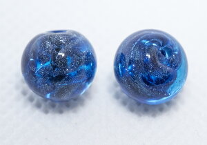 ベネチアンビーズ トンド 10ミリ ソンメルソ アクア 2個入り アクセサリーパーツ ビーズストーン