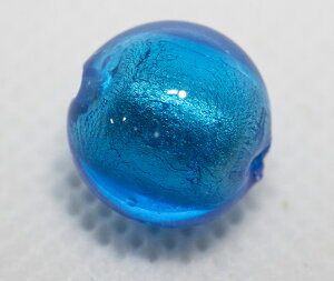 ベネチアンビーズ トンド 12ミリ ホワイトゴールド/アクアマリーナ アクセサリーパーツ ビーズストーン