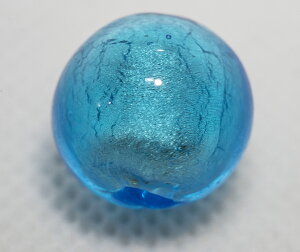 ベネチアンビーズ トンド 14ミリ ホワイトゴールド/アクアマリーナ アクセサリーパーツ ビーズストーン