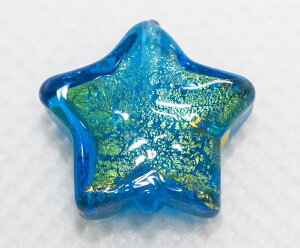 ベネチアンビーズ ステラ ピッコラ ゴールド/アクアマリーナ アクセサリーパーツ ビーズストーン