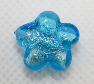 ベネチアンビーズ フィオーレ ホワイトゴールド/アクアマリーナ アクセサリーパーツ ビーズストーン